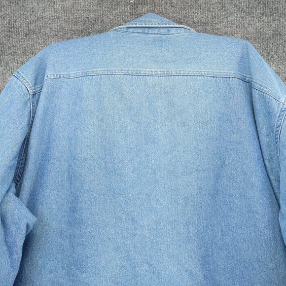 Croft & Barrow Men's Quilt Lined Denim Jacket Blue XXL Snap Button - Picture 9 of 15